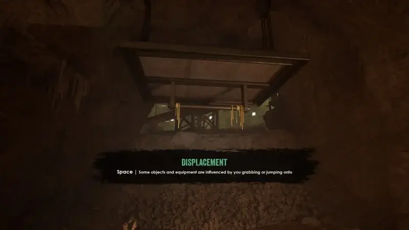 Hanging cavern platform with the displacement tutorial visible