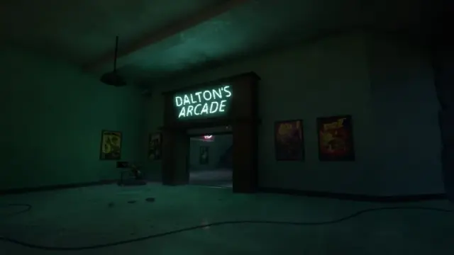 Open doorway beneath the Dalton's Arcade sign